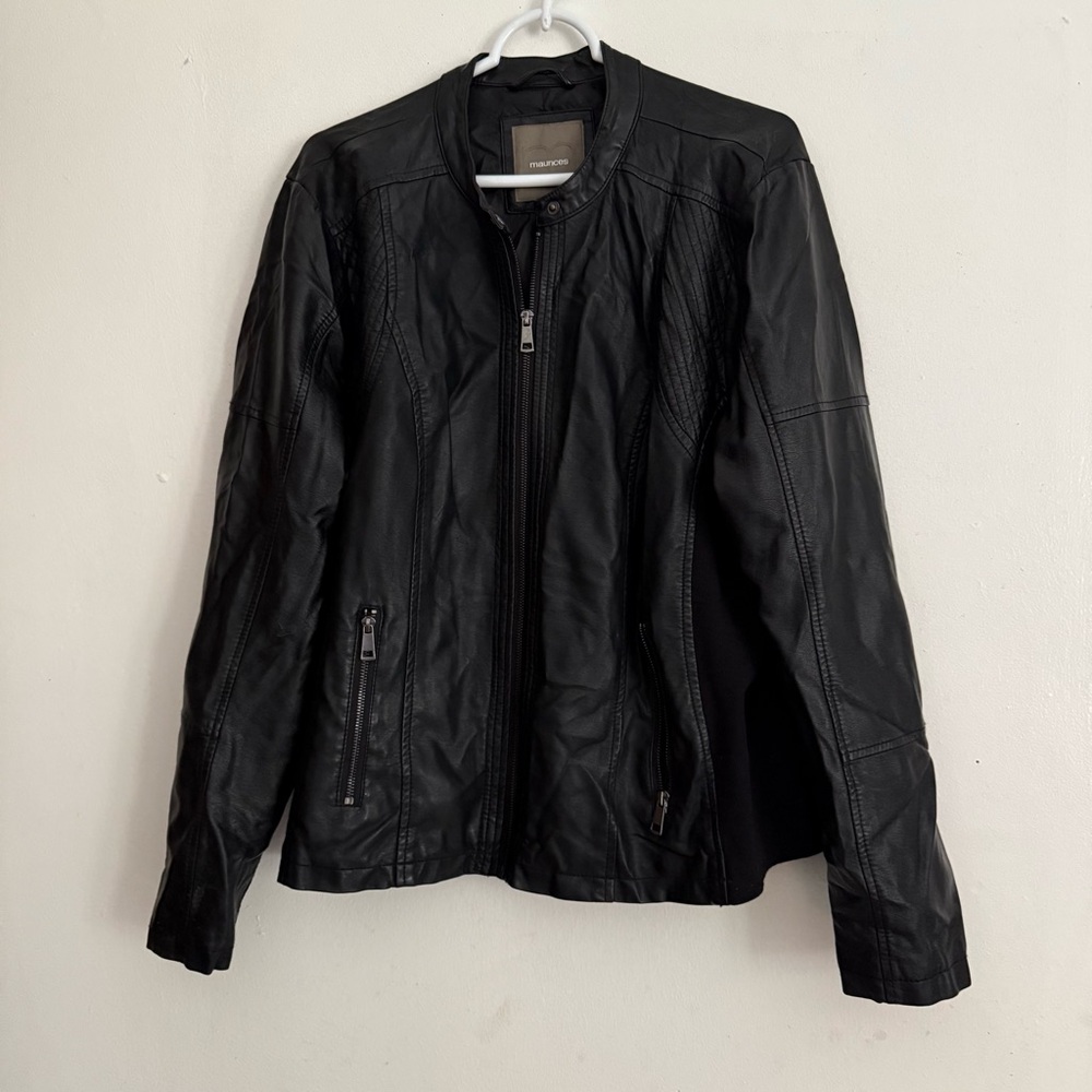 Maurice Black Zip-Up Jacket Women’s Size 1X Pockets Outdoor Preppy